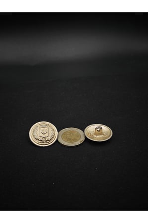 Z.A.R.A Özel Tasarım Askeri Arma Detaylı Büyük Boy Düğme - Kabartmalı Metal Ceket Düğmesi (2.5 cm)