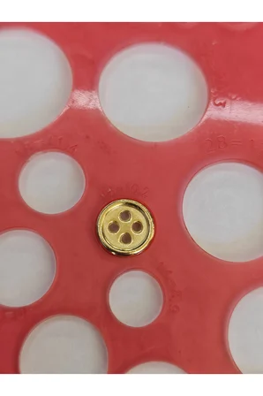 Z.A.R.A 12 Adet Gold Renk 4 Delikli Metal Düğme (16 Boy / 10.2 mm)