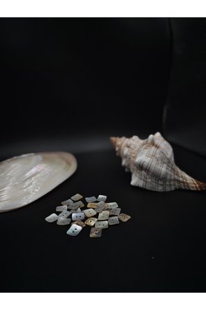 doğal dikdörtgen düğme seti (24 adet/1,2 cm*1 cm )