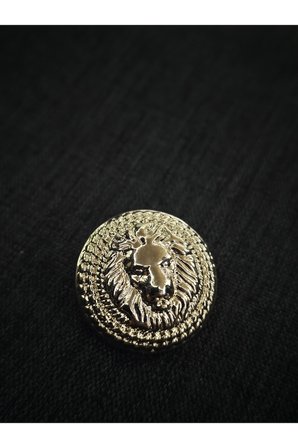 Kabartmalı Aslan Desenli 28mm 44 Boy Buyuk Gold Metal Düğme Seti 6 Adet - Kaban ve Ceket Aksesuarı