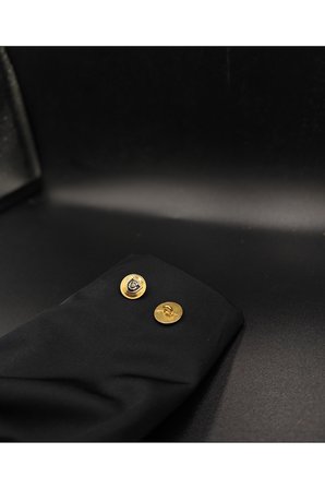 Lüks Gold Armalı Blazer Düğmesi - Siyah Detaylı İpli Kenar (6 Adet)