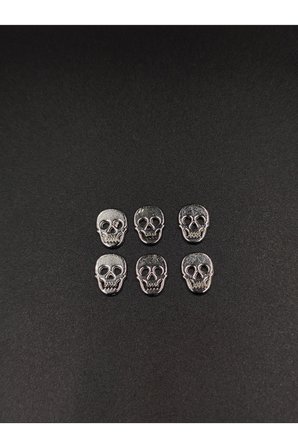 Metal Düğme Kuru Kafa Free Nickel 6 Adet 14mm