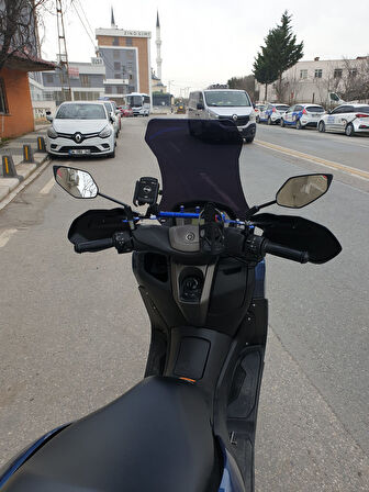 MOTOCAM Yamaha Nmax Siperlik Ön Cam 2021-2025 Model 72cm Siyah Renkli 4mm UZUN CAM