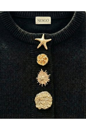 Z.A.R.A Serisi Kombin Gold Metal Düğme Seti - 4’lü Büyük Boy Set
