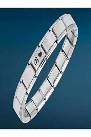 Çelik Bileklik İtalyan Charmlı Kalpli Harfli Kararmaz Solmaz En Güzel Hediye 1 Adet Uniseks Kutulu