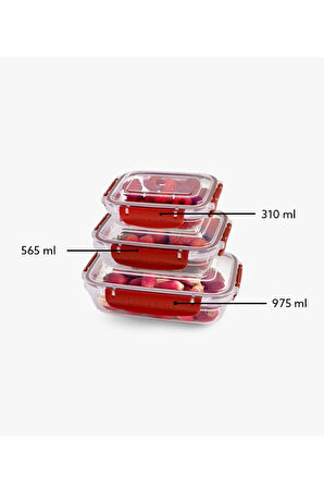 Nnstartshopping  Master Dikdörtgen Saklama Seti 3'lü 310-565-975 Ml Royaleks-30886