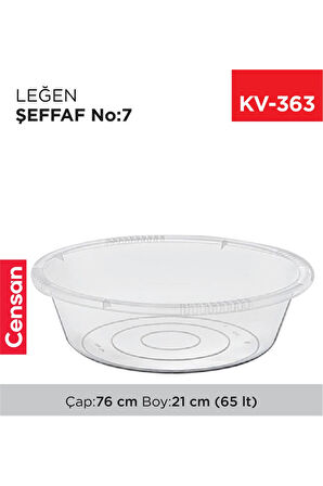 Nnstartshopping  7 No Leğen Şeffaf Çamaşır Leğeni 65 Litre Royaleks-E426