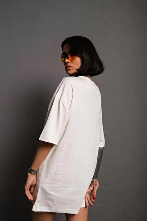 Nnstartshopping  24/1 Düz A Kalite Oversize T-shirt - Beyaz