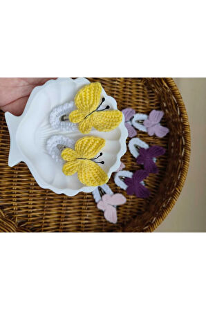 Örgü Figürlü El Yapımı Kız Çocuk Sevimli Saç Tokası