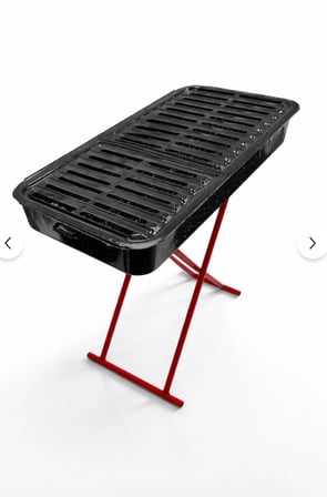 Katlanabilir Ayaklı Emaye Mangal 65x35 cm Piknik Kamp Izgarası