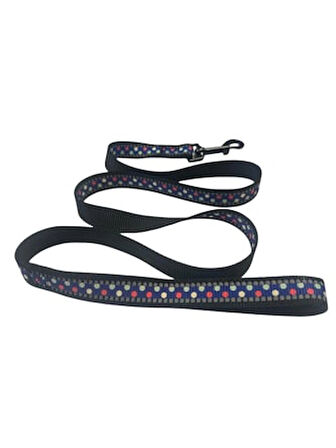 Nunbell Reflektörlü, Noktalı Köpek Gezdirme Tasması (2 cm x 120 cm)