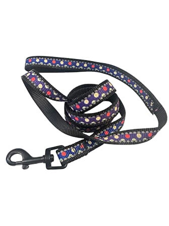 Nunbell Reflektörlü, Noktalı Köpek Gezdirme Tasması (1,5 cm x 120 cm)