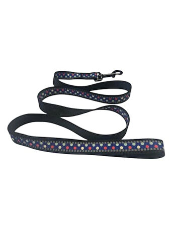 Nunbell Reflektörlü, Noktalı Köpek Gezdirme Tasması (1,5 cm x 120 cm)