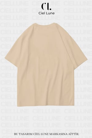 nevermind unisex no rain no gain baskılı oversize tişört