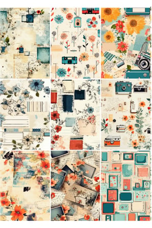 18Adet 10x14cm Vintage elementler Vintage Eskitme Scrapbook Kağıdı Bullet Journal Ajanda Için Uygun