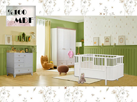 %100 MDF Nova Büyüyen Bebek & Çocuk Odası Takımı