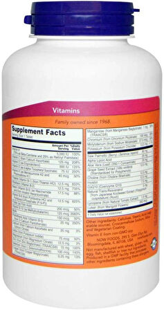 NOW Foods ADAM Superior Men's Multivitamin Saw palmetto+Choline+Zinc+Copper+Molybdenum+CoQ10+trans-Resveratrol