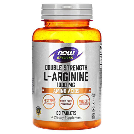 NOW Foods L-Arginine Nitric oxide Amino Acids 1,000 mg 60 Tablet
