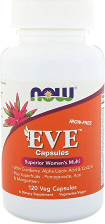 NOW Foods Eve Women (Kadın Vitamin) Multivitamin Zinc+Copper+Molybdenum+Inositol+CoQ10 120 Veg