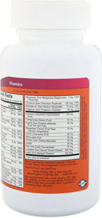 NOW Foods Eve Women (Kadın Vitamin) Multivitamin Zinc+Copper+Molybdenum+Inositol+CoQ10 120 Veg