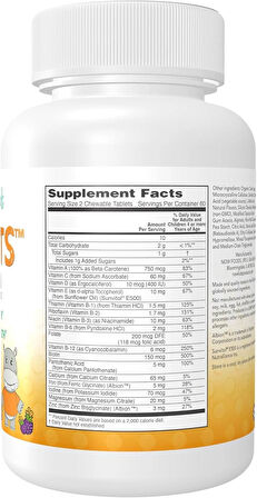 NOW Foods, Kid Vits Vitamin™, Grape Splash, 120 Çiğnenebilir Tablet (+4 Yaş Çocuk vitamini)