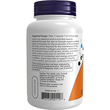 Now L-Lysine 500 mg 100 Tablets