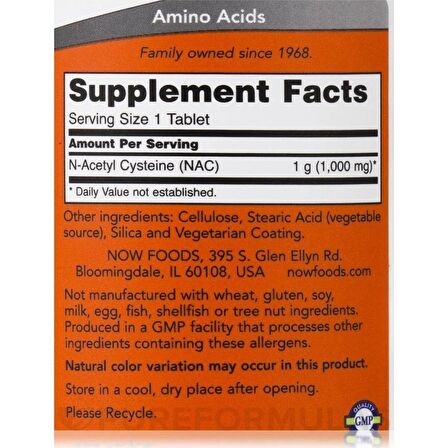 Now Nac 1000 Mg 120 Tablets