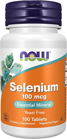 NOW Selenium(Selenyum) (L-Selenomethionine) 100 mcg, Essential Mineral*, 100 Tablets
