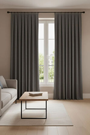 Narden Model Koyu Gri Sade Soft Fon Perde 1x3 Sık Pile - Şık ve Modern Tasarım