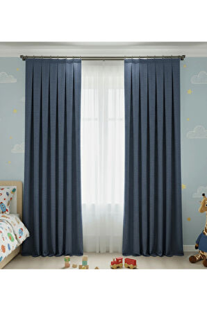 Narden Model Lacivert Sade Soft Fon Perde 1x3 Sık Pile - Şık ve Modern Tasarım
