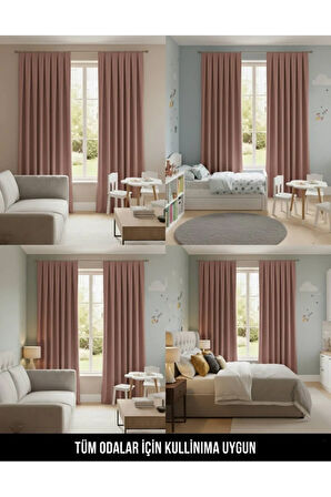 Narden Model Gülkurusu Koyu Sade Soft Fon Perde 1x3 Sık Pile - Şık ve Modern Tasarım