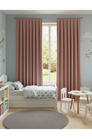 Narden Model Gülkurusu Koyu Sade Soft Fon Perde 1x3 Sık Pile - Şık ve Modern Tasarım