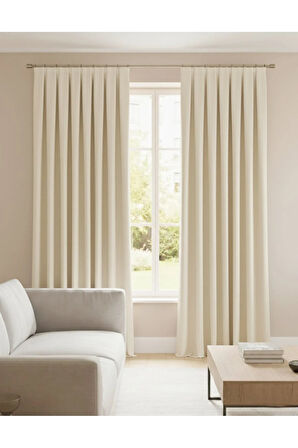 Narden Model Krem Sade Soft Fon Perde 1x3 Sık Pile - Şık ve Modern Tasarım