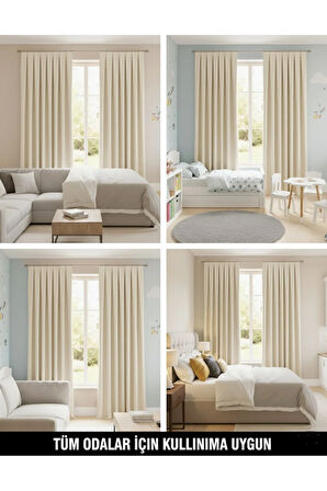 Narden Model Krem Sade Soft Fon Perde 1x3 Sık Pile - Şık ve Modern Tasarım