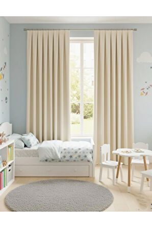 Narden Model Krem Sade Soft Fon Perde 1x3 Sık Pile - Şık ve Modern Tasarım