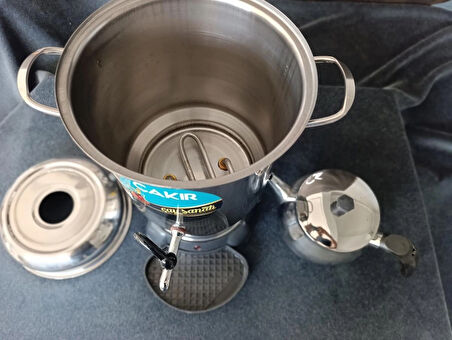 Elektrıklı Semaver 60 bardak 6 Lt Metal musluklu Narın krom