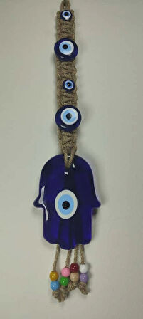 Dekoratif Nazarlık, İpli Nazar Boncuğu makrome örgü 48cm