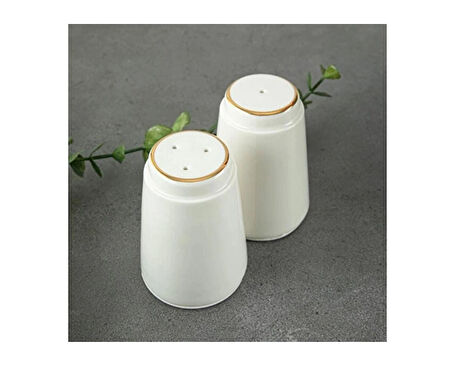 Altın yaldızlı porselen Tuzluk Biberlik