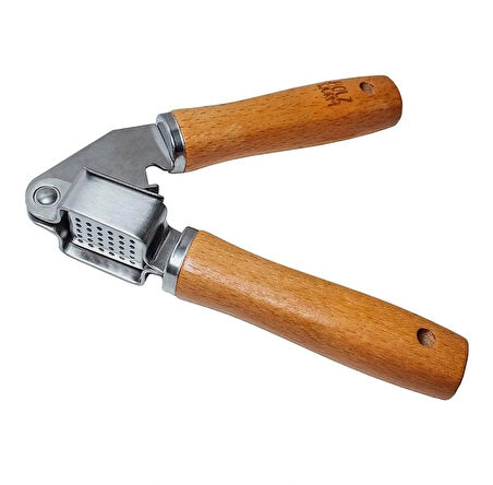 Kayın Saplı Paslanmaz Çelik Sarımsak Ezici