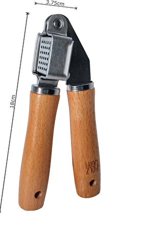 Kayın Saplı Paslanmaz Çelik Sarımsak Ezici