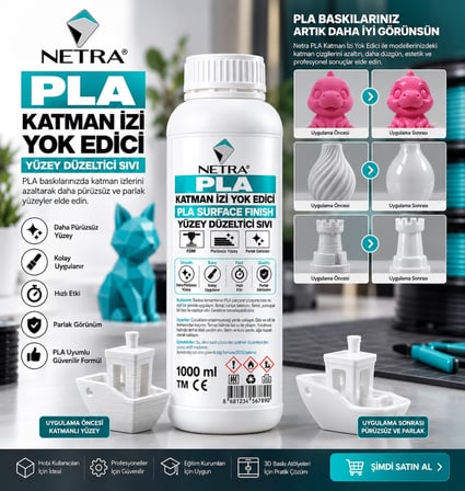 3D Baskı Yüzey Düzeltici – PLA Katman Çizgisi Giderici Parlatıcı Sıvı 1000 ml