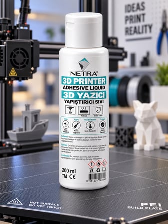 3D Printer Tabla Yapıştırma Sıvısı, 3D Yazıcı Baskı ve Tabla Yapıştırıcı Sıvı 200 ml Soğuyunca Kolay Sökülebilir Formül, PLA Katman İzi Yok Edici – Katman İzi Azaltıcı Yüzey İşlem Sıvısı
