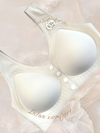 Susie Önü 4 Düğmeli Açılabilen Üstün Kalite Dikişsiz Lazer Balensiz Sütyen (Emziren Anneler)