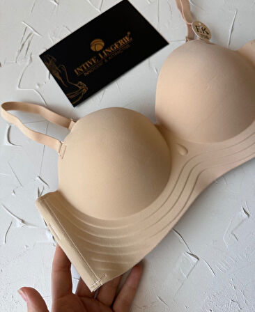Lady Baby Straplez Kesim Destekli Dikişsiz Balensiz Toparlayıcılı İthal İz Yapmaz Sütyen