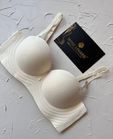 Lady Baby Straplez Kesim Destekli Dikişsiz Balensiz Toparlayıcılı İthal İz Yapmaz Sütyen
