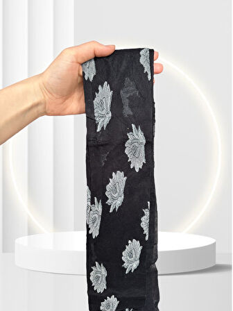 Grisi Tania Çiçek Desenli Baskılı Güpür Dantel Görünümlü 20 Den Desenli Külotlu Çorap (Made in Italy)