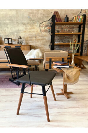 NT Concept Ntconcept Vitra Sandalye Kollu Tel Ahşap Sandalye