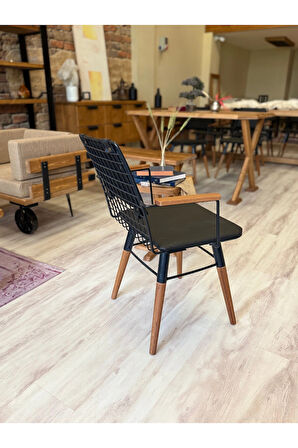 NT Concept Ntconcept Vitra Sandalye Kollu Tel Ahşap Sandalye