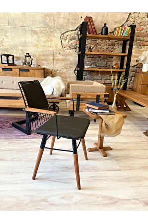 NT Concept Ntconcept Vitra Sandalye Kollu Tel Ahşap Sandalye