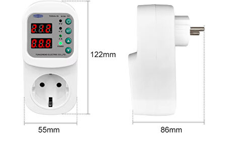 Tomzn Ayarlanabilir Voltaj ve Akım Korumalı Priz - 16A - Yüksek Gerilim Koruma - Elektrik Bekçisi
